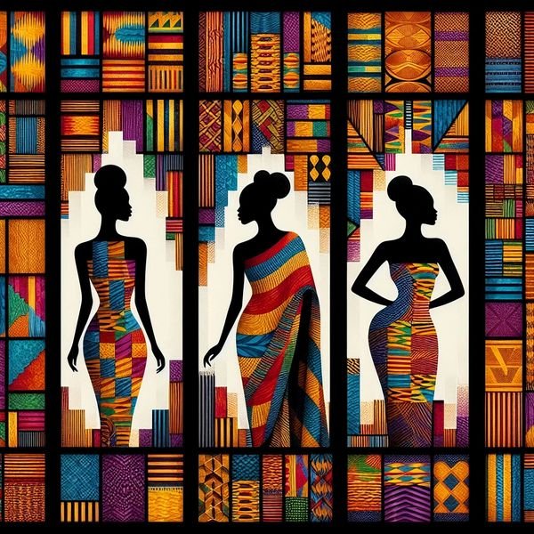Kente Inspired African Queens Panel