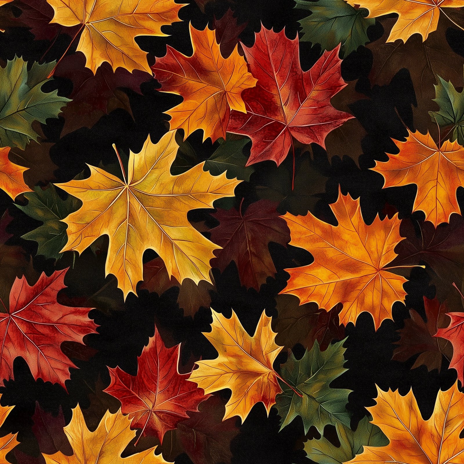 Autumn Leaves Scatter Fabric