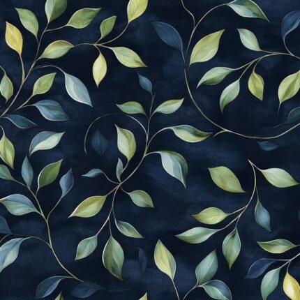 Green botanical vines print