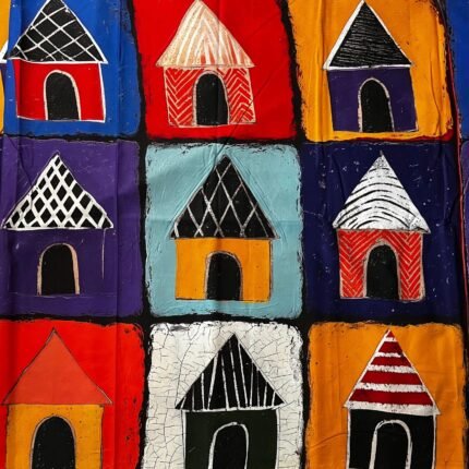 Colorful homes fabric/ cotton fabric panel
